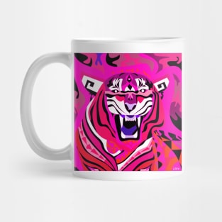 white tiger art in zentangle totonac ecopop Mug